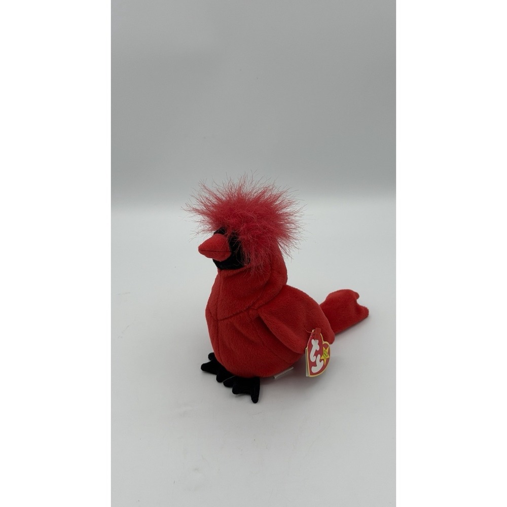 NEW w/ Tags - TY Beanie Babies Mac the Cardinal Bird - 1999 - Retired